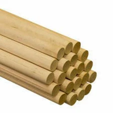 5- 1" x 48" Tall Wood Dowels Made of Poplar Unfinished Jewelry Making Prop Flag