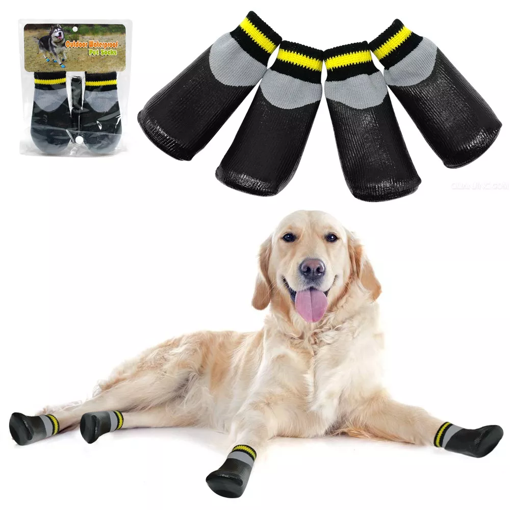 Waterproof Dog Socks Pet Boots Anti-Slip Safety for Dogs Walking Outdoor 6  Sizes