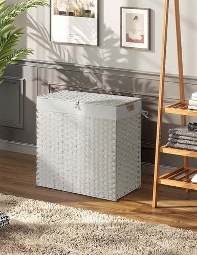 Elegant 110L Foldable Laundry Basket with Lid & Dual Liners - Easy Organization - Picture 4 of 9