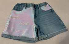 Jordache Size 14 Girls Sequin Embellished shorts with Adjustable Waistband