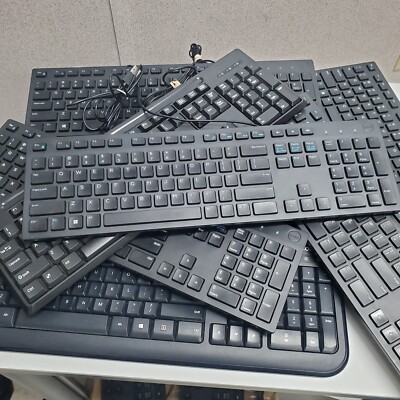1x Random Used Wired Keyboard - All Tested & Have Both Stands - Dell Logitech