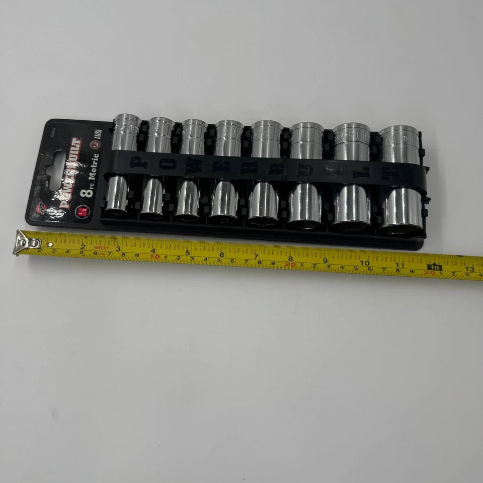 8 Piece 1/2 Inch Drive Metric 6 Point Deep Socket Set - 640055 NOS - Image 4 of 4