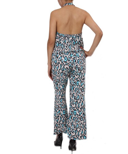 Tuta donna turchese stampa animalier con supporto. Taglia S. - Foto 2 di 2