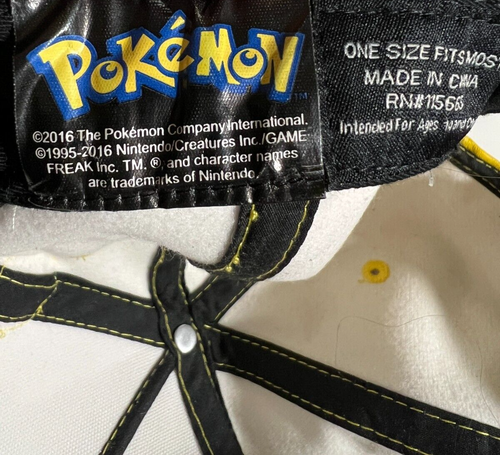 Pokemon Pikachu Face 3D Ears Leather Yellow Adjustable Snapback Hat 2016 - Picture 4 of 4