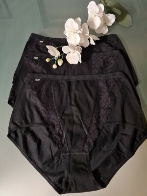 Sloggi Chic MAX Slip mit Spitze Damen Maxi Slip 3 Stück schwarz Gr 48