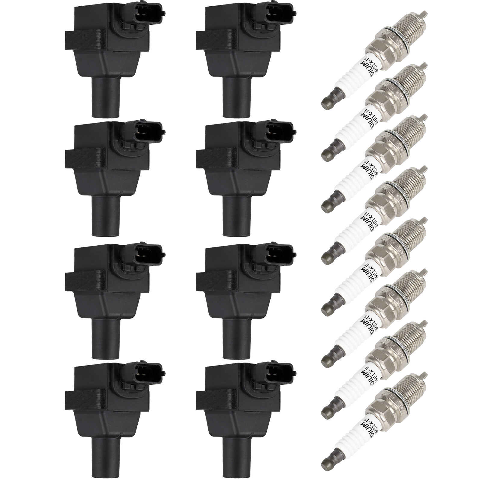 8pcs Ignition Coil & Spark Plugs Kit for 1998-99 Mercedes CL600 6.0L UF352