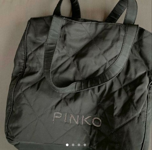 Borsa Pinko Bag Originale Donna Tessuto Rombi nera Con Cerniera Due  Scomparti | eBay