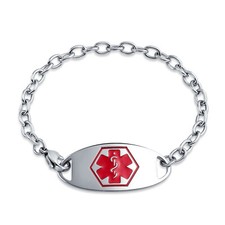 Pulsera de identificación personalizada alerta médica identificación bordillo 7,5 pulgadas