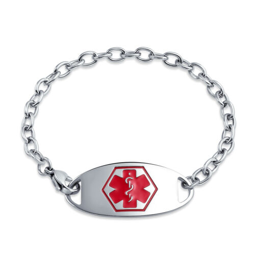 Personalized Identification Medical Alert Id Curb Bracelet 7.5 Inch