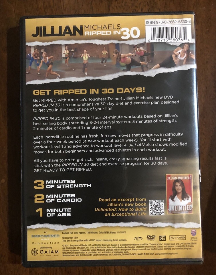 Jillian Michaels: Ripped in 30 (DVD, 2011) 18713580764| eBay