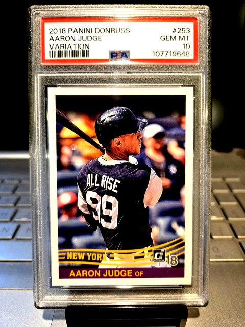 2018 Panini Donruss Aaron Judge Variation ALL-RISE. #253 Gem Mt. 10 "MVP. POP-97
