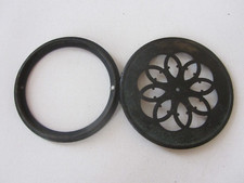 Hinged verdigris brass filigree fascia for clock barometer dial front