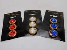 Set of 6 Gem Stone Button Covers, Assorted Colors & Styles, New Old Stock