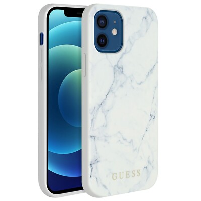 Original Guess Marble Cover für iPhone 12 mini - Weiß