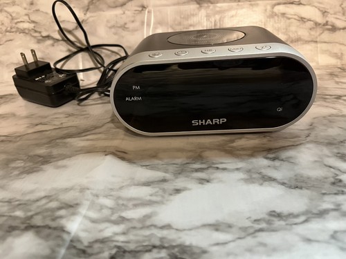Sharp Large Red Letter Alarm Clock SPC679A Battery Back Up Wireless Charger - Picture 2 of 10