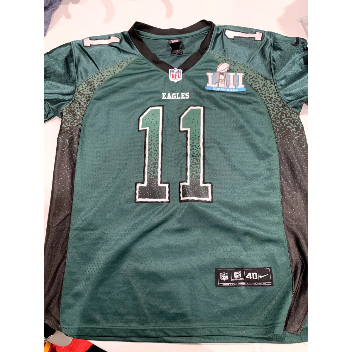 Nike Philadelphia Eagles No11 Carson Wentz Midnight Green Team Color Super Bowl LII Youth Stitched NFL Elite Drift Fashion Jersey