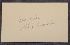 Whitey Kurowski signed autographed 3 x 5 card MLB 1941 - 49 (d.99) Cardinals
