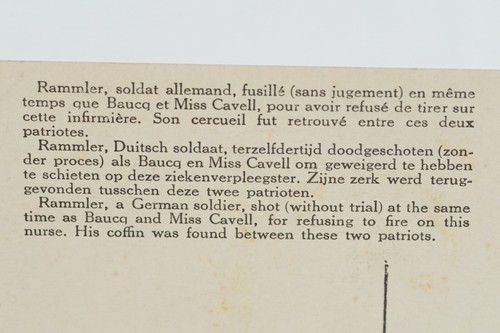 Rammler German Soldier Shot Refusing To Shoot Execute Belgium Nurse Cavell WWI - Picture 4 of 6