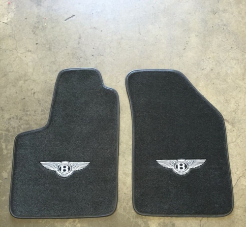 Bentley Cont Gt Coupe Custom Car Floor Mats 04-16 Black W/ Silver Wings & Edging (For: Bentley)