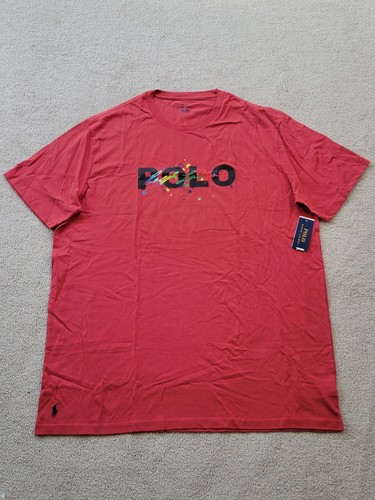 Polo Ralph Lauren Herren Paint Splatter Big Pony T-Shirt rot Tee Big & Tall 2XLT - Bild 8 von 9