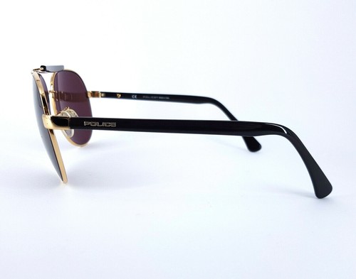 Occhiali da sole POLICE oro nero aviatore montatura a goccia unisex S8644 uomo e donna - Foto 8 di 12