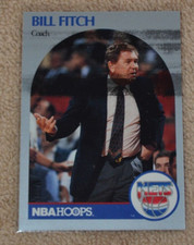 Bill Fitch 1990 Rare Roller Stamp Error Hoops NBA Basketball Card #321