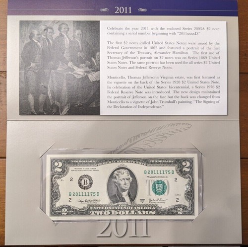 2003A $2 Federal Reserve Note 2011 Folio GEM CU 3 Consecutive Uncirculated Notes - Picture 6 of 9