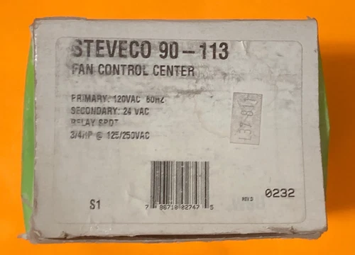 NEW! White-Rodgers 90-113 Fan Control Center NEW! Low $ Buy It Now Price!