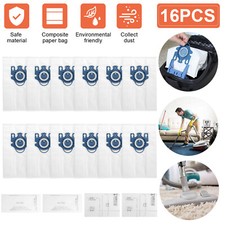 16PCS Vacuum Cleaner Dust Bags 3D Efficiency Filter for Miele GN S2 S5 S8 C1 C3