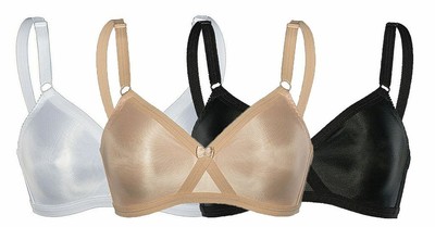Sassa Damen Soft BH ohne Bügel Kreuzblende haut weiss schwarz 75 -105 B-D 11080