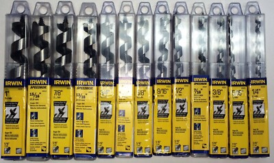 13 PC IRWIN SPEEDBOR 7-1/2'' AUGER BIT SET -1/4'' UP TO 1''