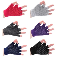 1 Pairs Outdoor Sports Half-finger Gloves No-slip Cotton Yoga Gloves Solid Color