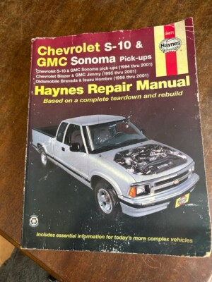 Haynes CHEVROLET S-10 and GMC SONOMA PICK-UPS 1994-2001 Repair Manual 24071 | eBay