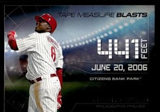2015 Topps Update Tape Measure Blasts - Ryan Howard #TMB-6 Philadelphia Phillies