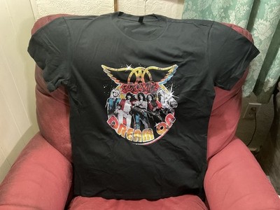 Aerosmith ''Dream On'' Band Graphics Black Tee Shirt  Size Large