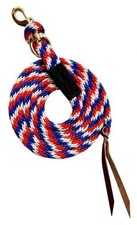 Showman 8' Red, White  Blue Poly Lead Rope