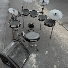 Alesis DM10 MKII Pro Electronic Drum Kit Amp Module Pearl Pedals Throne Mesh Set