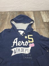 Aeropostale Women's Hooded Sweatshirt Size XL Blue Pullover Hoodie New York