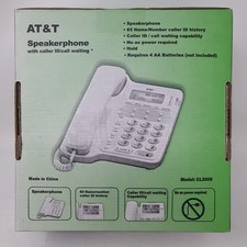 AT T CL2909 Corded Phone Speakerphone Caller ID Call Waiting White Refurbed Used