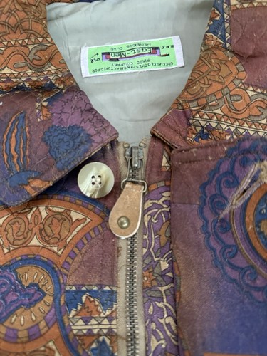 VTG 90s Quilted Paisley Zip Up Jacket Fits XL Hip Hop East Men - Picture 8 of 11