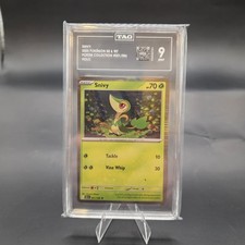 Snivy Pokemon 2025 Black Bolt & White Flare Poster 001/086 Holo TAG 9 MINT