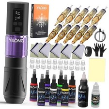 Tattoo Gun Kit - Tattoo Machine with 1500 mAh Capacity Power Supply, Purple