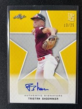 2020 Leaf Perfect Game Tristan Shoemaker Yellow Autograph #13/25!!!