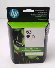 Genuine HP 63 Black  Tri Color Ink Cartridges Exp Date July 2024 Sealed