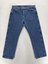 Wrangler Cowboy Cut Jeans Mens 36x30 Blue Wash Straight Denim Western 13MWZ
