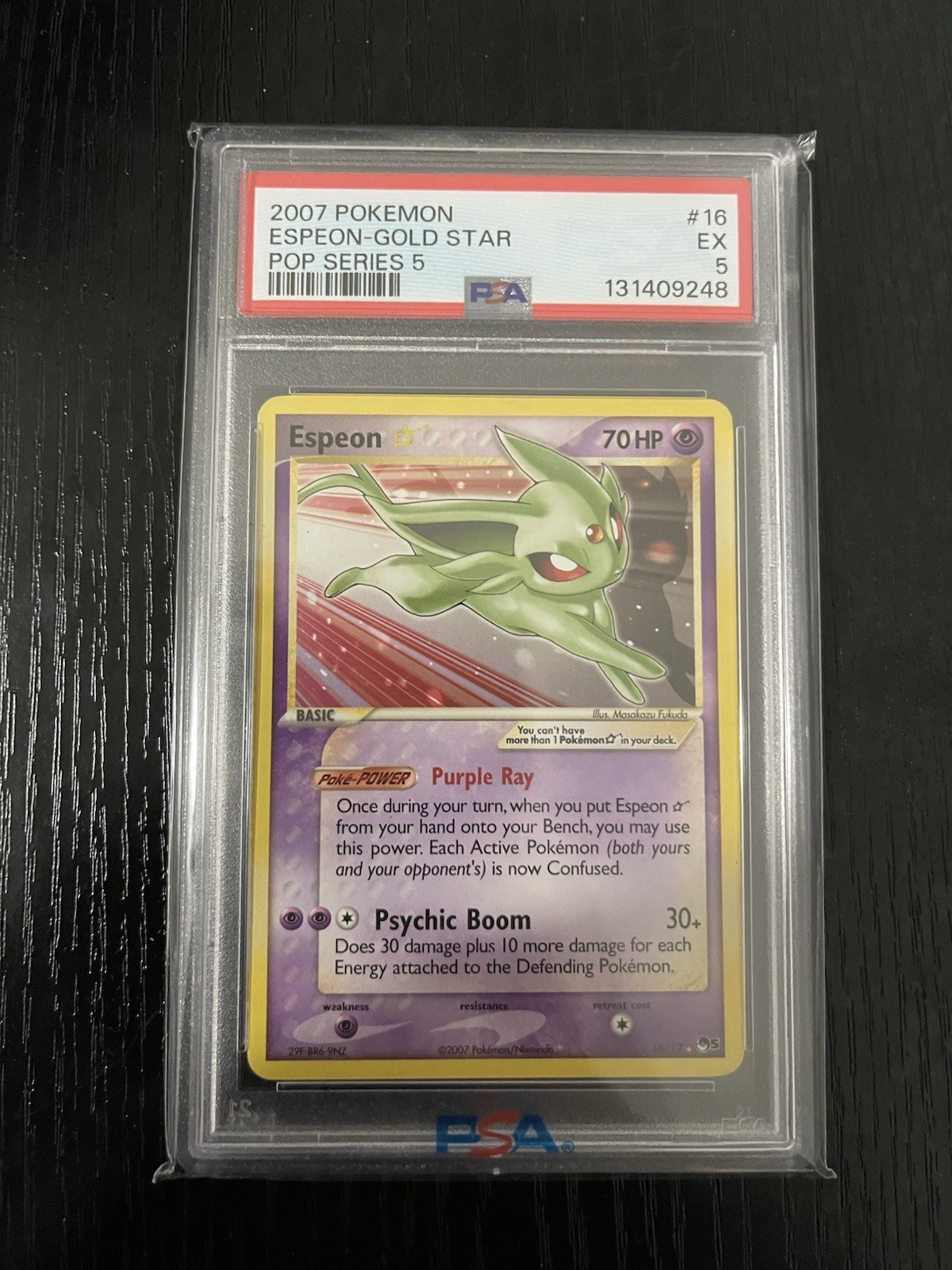 Pokemon Gold Star Pop Series 5 #16 Espeon 2007 PSA 5 New Cert