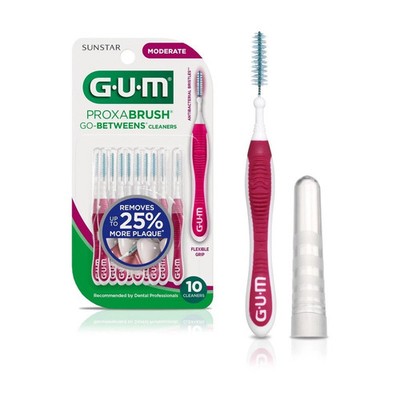 GUM Proxabrush Go-Betweens Moderate Brushes - Soft Bristled Picks (6-Pack)
