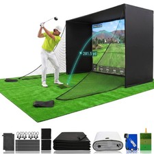 Golf Simulator Enclosure 10.7x8x5Ft  8.5x8.5x5Ft  Light-Proof HD/4K Silent ...