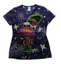 Disney Micky  Minnie Mouse Halloween Size XS Scrub Top New no tags Too Cute 