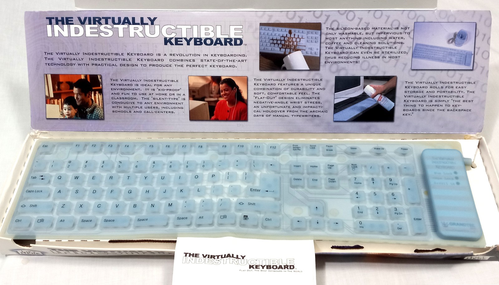 Vintage PS/2 Keyboard Back Lit GrandTec Virtually Indestructible